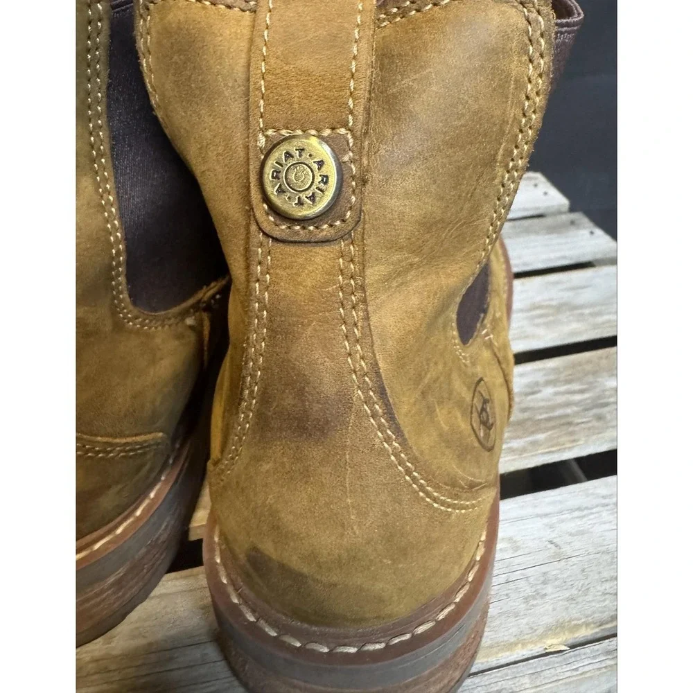 Ariat Boots Mens Size 10D Brown Leather Chelsea Waterproof Work Ankle 10034032